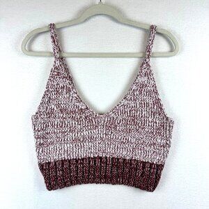 Free People Crochet Knit Tank Poppy Tube Size L Boho Summer Girl Beachy Coastal